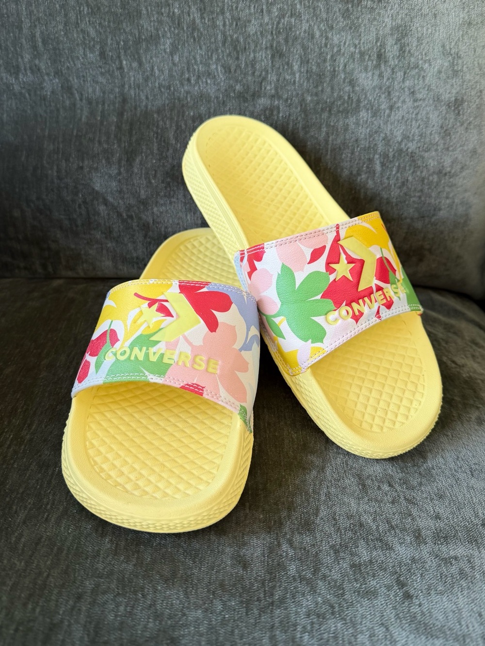 Converse Yellow Floral Slide Sandals